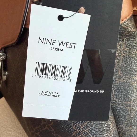 Nine West Brown & Tan Monogram Satchel - Picture 5 of 8